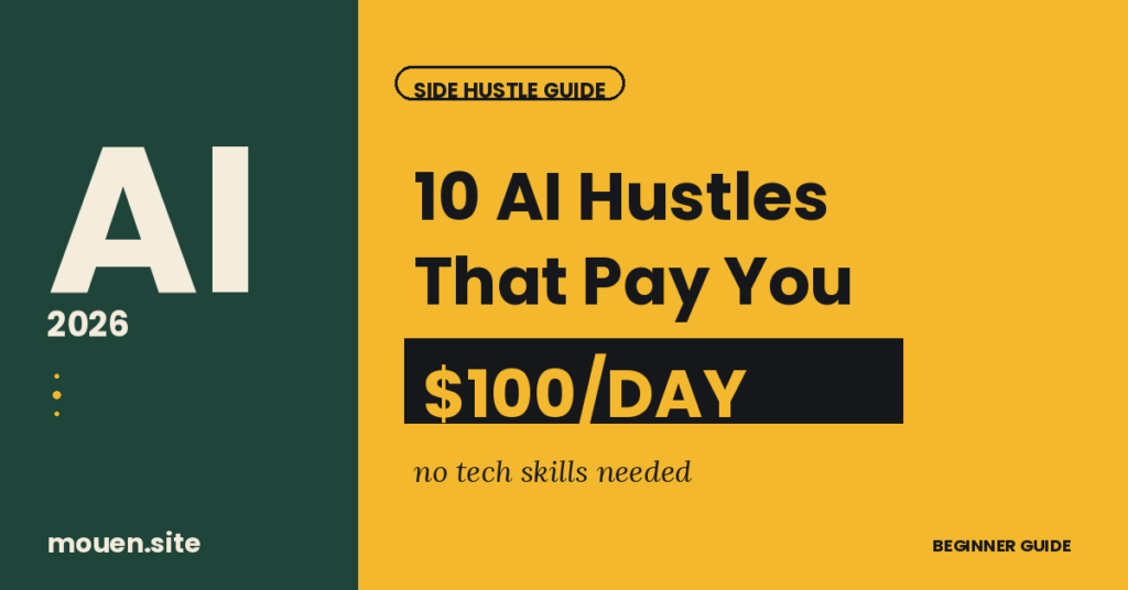 10 AI side hustles that pay $100 a day in 2026 - beginner guide for busy professionals
