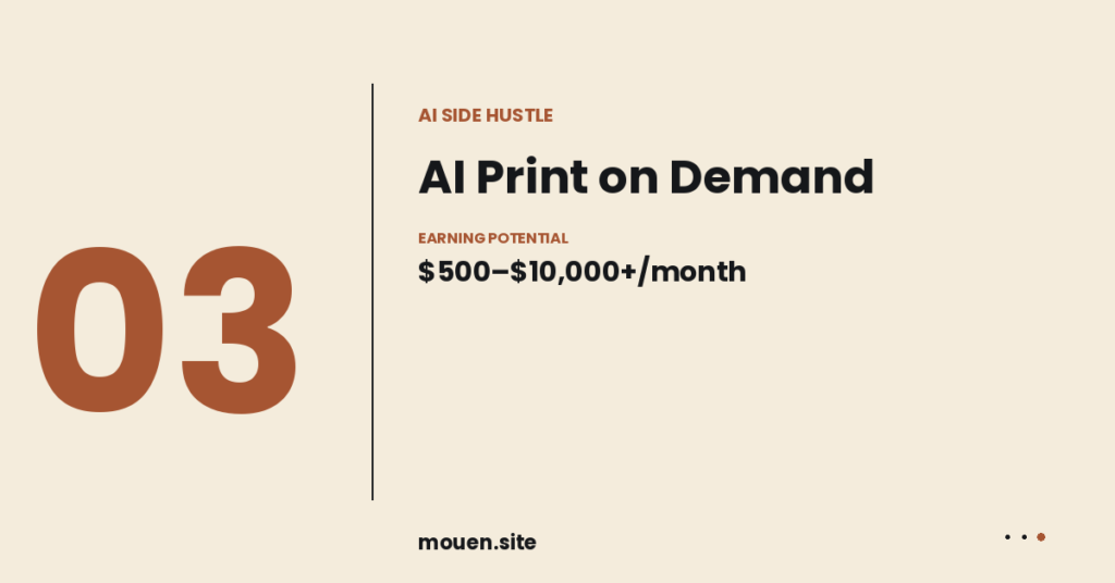 AI powered print on demand business - sell t-shirts and mugs designed with Midjourney AI