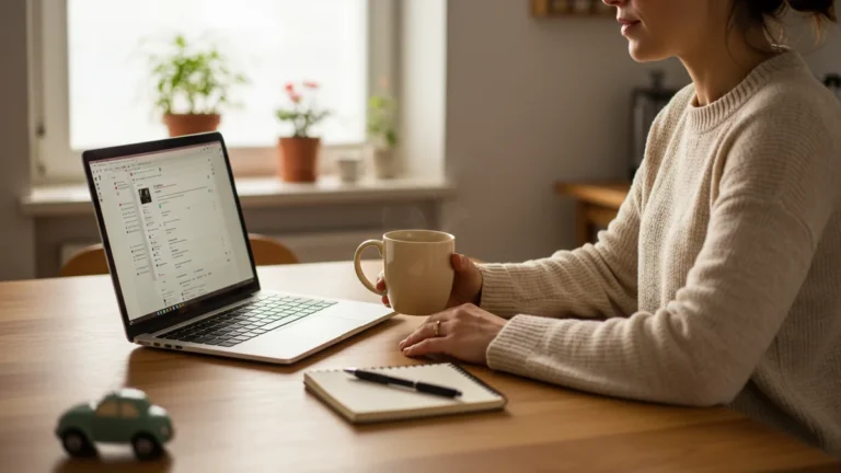 virtual assistant side hustle for stay-at-home moms -- mom working at laptop during nap time