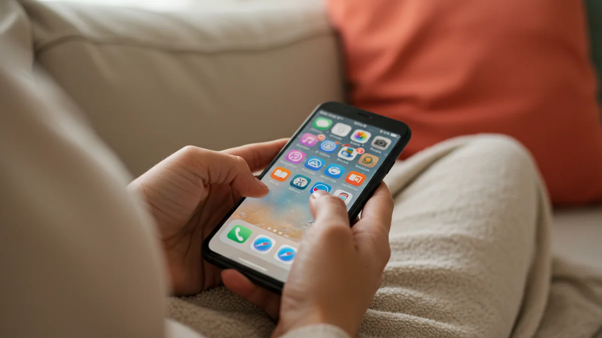stay-at-home mom finding virtual assistant clients using her phone