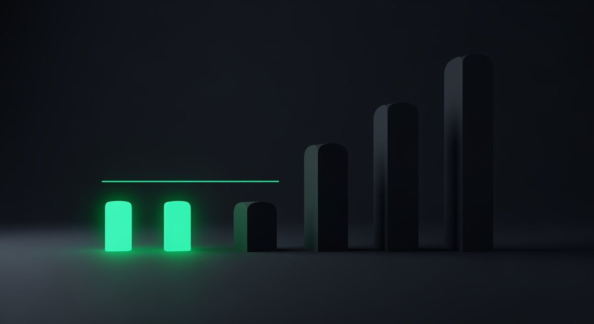 Two short cost columns beside three much taller ones