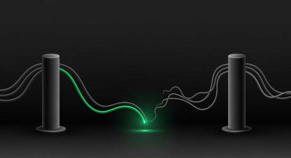 Several paths of differing lengths between the same two points