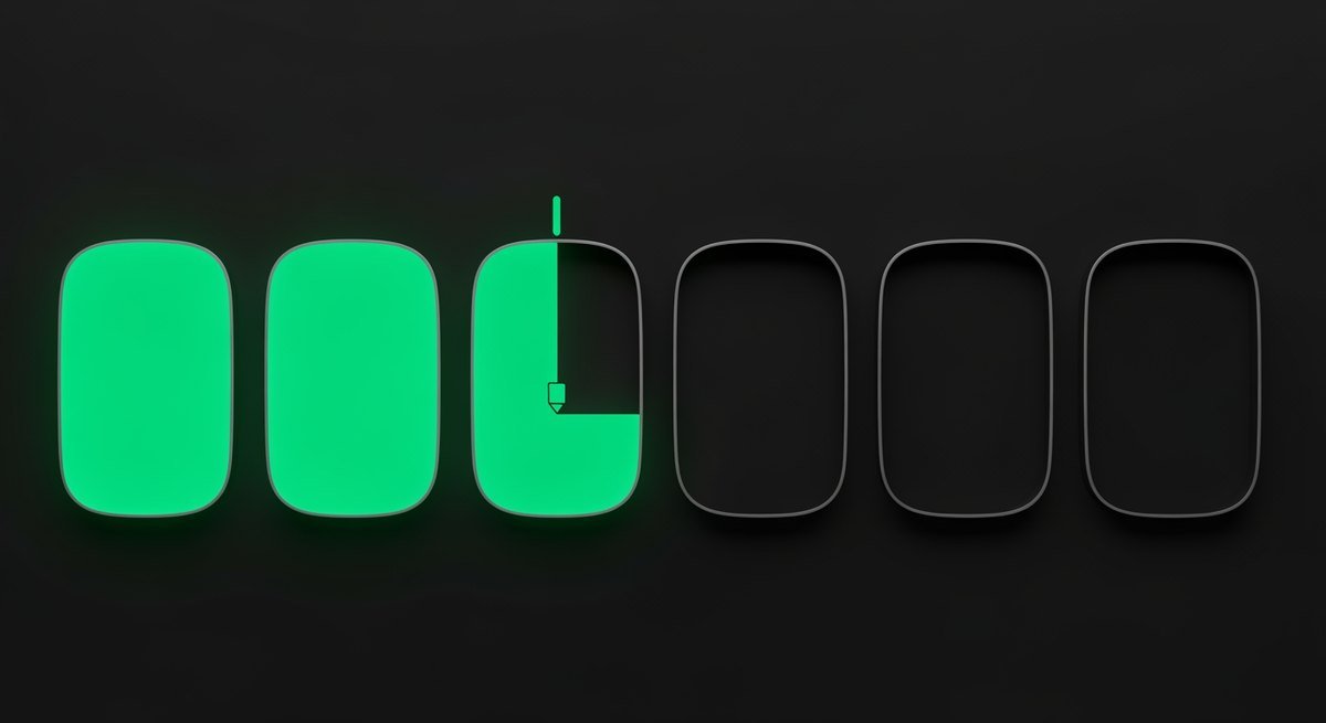 A partially completed sequence with a clear marker at the stopping point