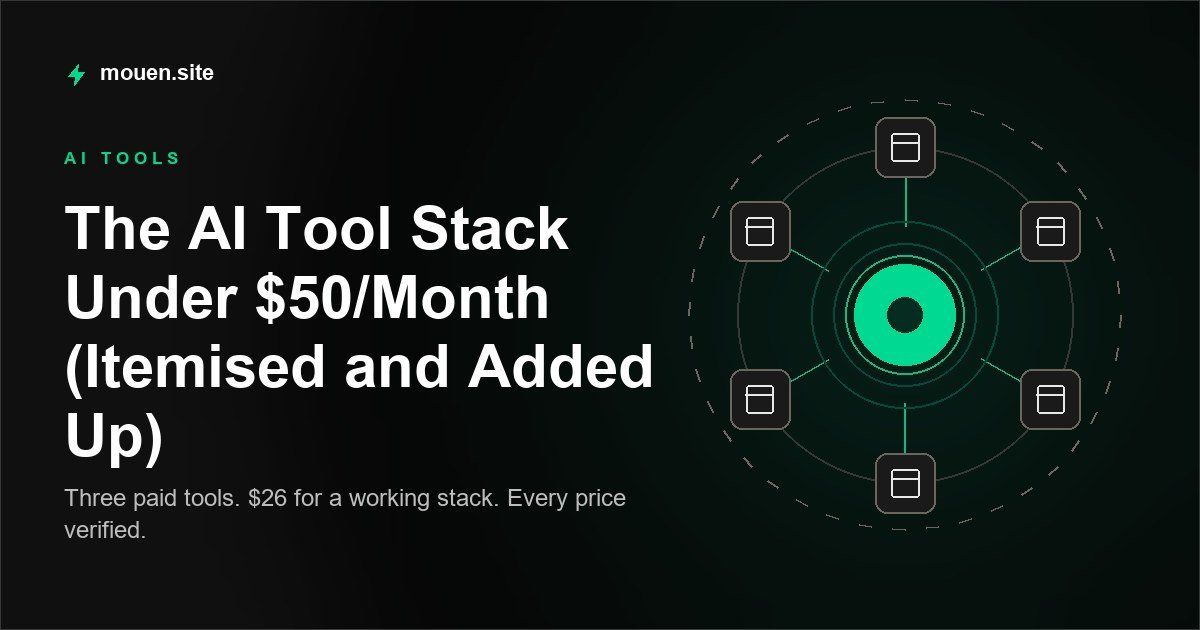 The AI Tool Stack Under $50/Month (Itemised and Added Up)