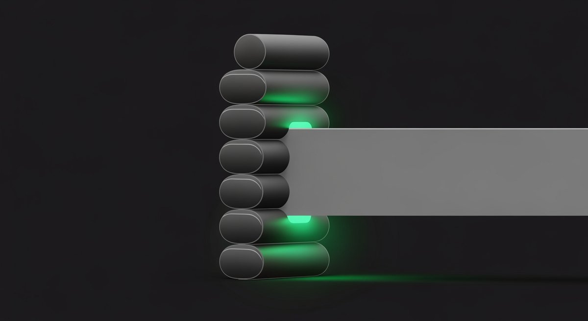 A rising stack of blocks stopped by a hard horizontal barrier