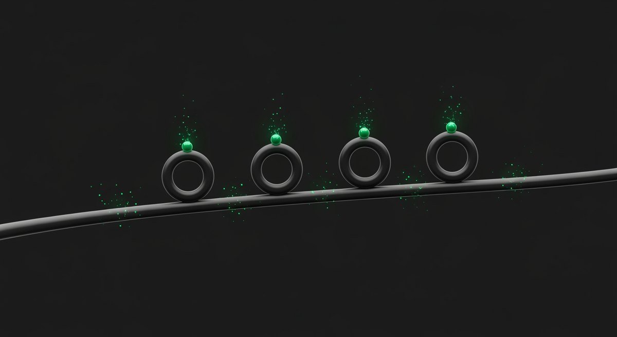 Four connected circular modules arranged along a curved path