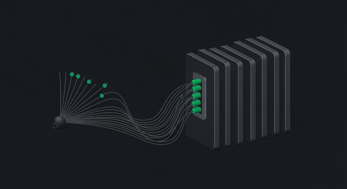Diagram showing one trigger bundle multiplying into many module runs across a Make scenario