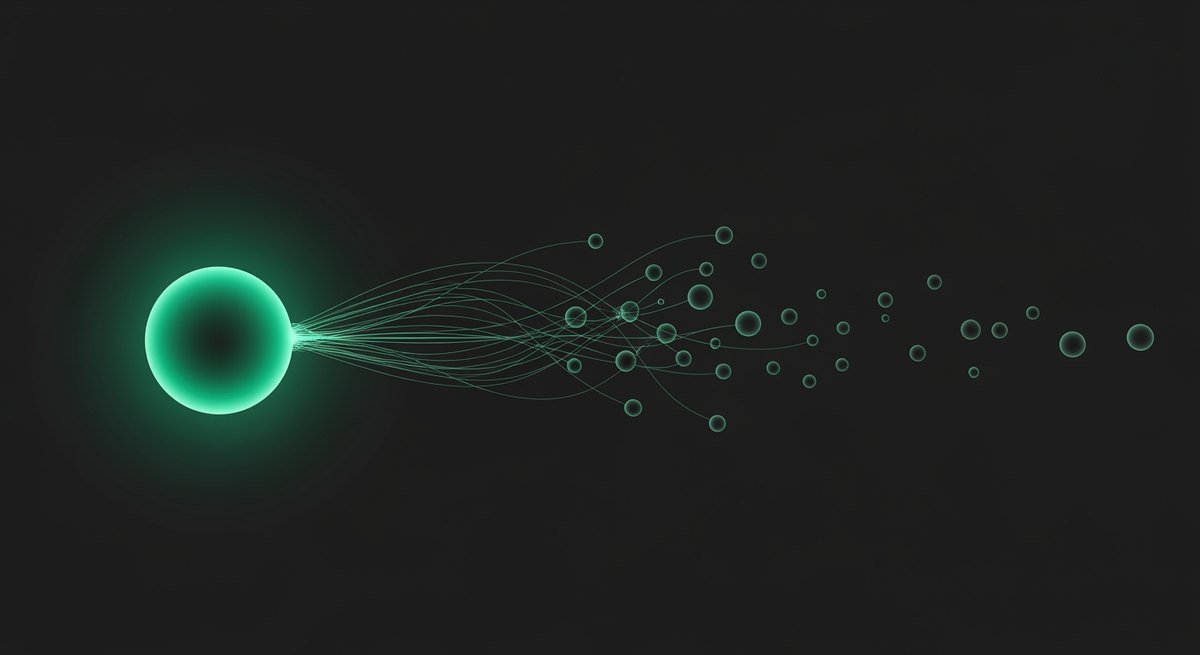 Many nodes tracing back to a single origin point